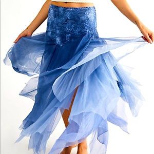 FAIRY CHIFFON SKIRT IN CORNFLOWER BLUE